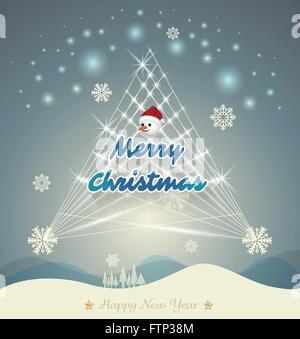 Frohe Weihnachten und ein frohes neues Jahr-Karte. Stock Vektor