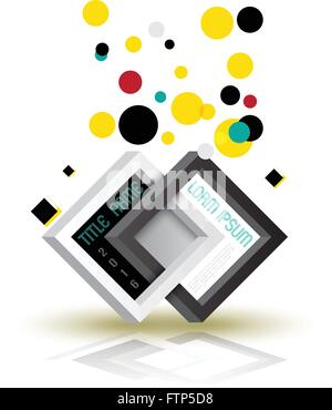 Rechtecke schneiden und Kreis Farbe. Stock Vektor