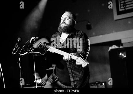 EUGENE, OR - 26. März 2016: Instrumentalen Postrock-Band führt das Patch von Sky in der HiFi-Music-Hall in Eugene, Oregin, USA Stockfoto