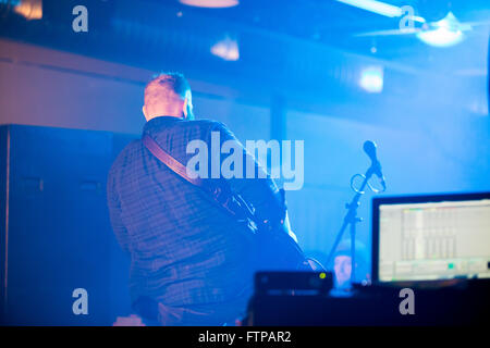 EUGENE, OR - 26. März 2016: Instrumentalen Postrock-Band führt das Patch von Sky in der HiFi-Music-Hall in Eugene, Oregin, USA Stockfoto