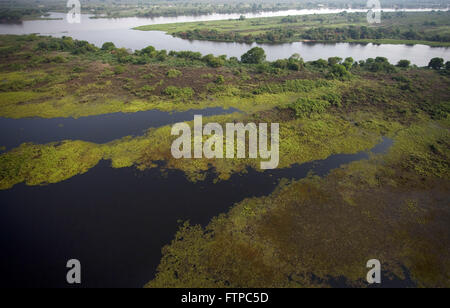 Luftaufnahme des Pantanal-Region des Flusses Paraguay in der Nähe der Stadt Corumba - MS Stockfoto