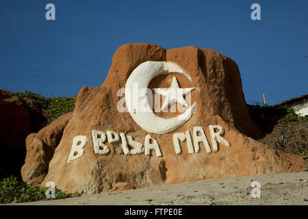 Symbol von Canoa Quebrada Strand in Boulder - Küste von Ceara Stockfoto