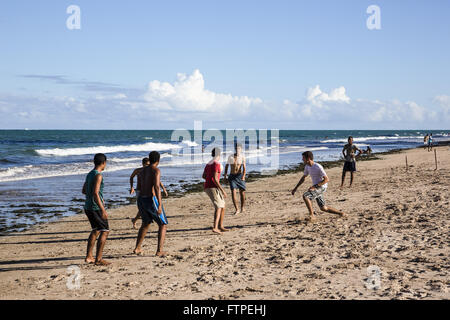 Fußball am Strand Pina Stockfoto