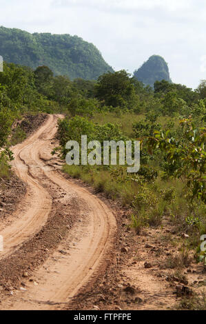 Feldweg in den Nationalpark Chapada Das Mesas Stockfoto