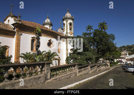 Seitenfassade der Igreja Sao Francisco de Assis aus dem Jahre 1774 erbaut, Altstadt Stockfoto