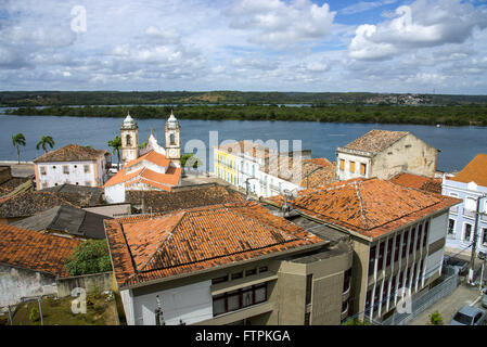 Vista de Cima da Cidade e Torres da Igreja de Nossa Senhora da Corrente Stockfoto