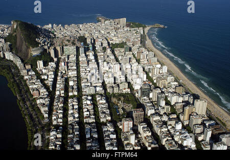 Luftaufnahme von Ipanema, Copacabana Stockfoto