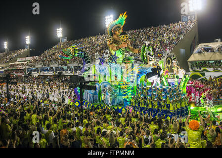 Parade Gremio Recreativo Schule Samba Estacao Primeira de Mangueira Stockfoto