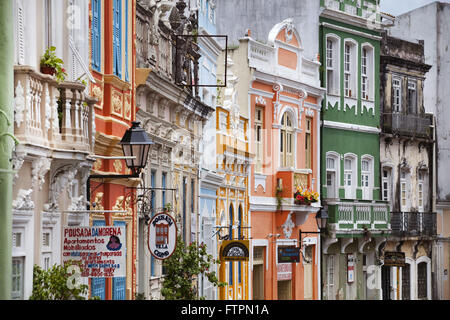 Historische Gebäude im Stadtteil Pelourinho Straße Carmo in Salvador Stockfoto