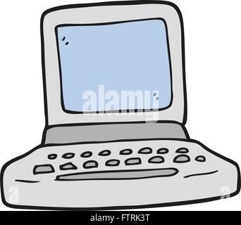 Freihändig gezeichnete Cartoon alte computer Stock Vektor