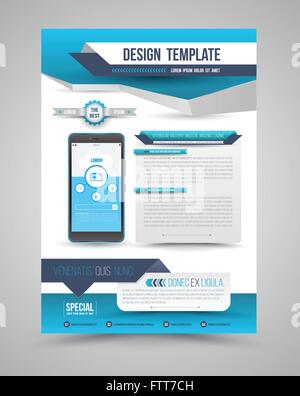 Modernen Origami Vorlagendesign mit Smartphone kann für Broschüre, Flyer, Magazine, Cover Buch, Poster und Werbung verwenden. VECT Stock Vektor
