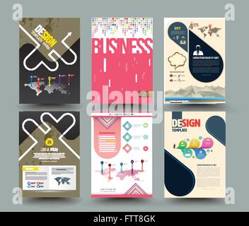 Reihe von abstrakten moderne Abdeckung, Bericht Broschüre, Flyer Design-Vorlage mit geometrischen Dreieck, sauberes und modernes Konzept. Stock Vektor