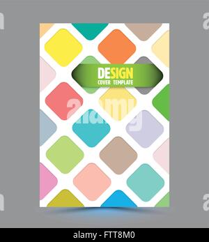 Abstrakte Runde Rechteck Vektor Vorlage Designlayout für Magazin Broschüre Flyer Broschüre Cover Geschäftsbericht im A4-Format festlegen Stock Vektor