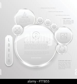 Kreise-Gruppe mit Symbolen. Vektor-Illustration. Können zur Schnittstelle, Präsentation, Geschäftsbericht und Konzept. Stock Vektor