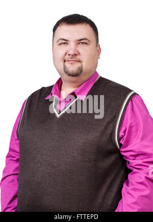 Geschäftsmann mit Übergewicht lächelnd Stockfoto