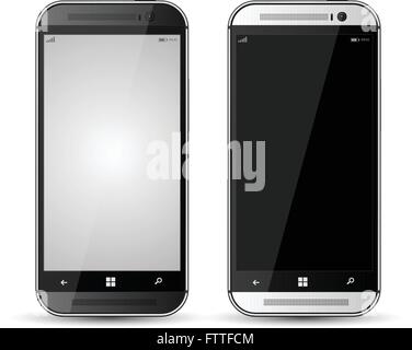 Mock-up Smartphones Set Vektor-realistischen Stil. Vektor-Illustration realistisch. Können für Druck- und Web-Element verwenden. App-Element. Stock Vektor