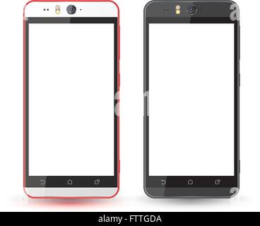Mock-up Smartphones Set Vektor-realistischen Stil. Vektor-Illustration realistisch. Können für Druck- und Web-Element verwenden. App-Element. Stock Vektor