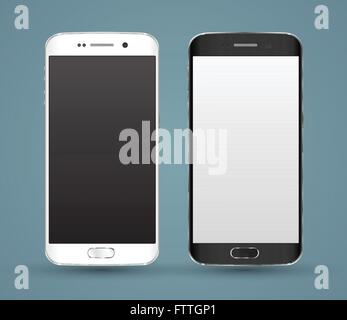 Mock-up Smartphones Set Vektor-realistischen Stil. Vektor-Illustration realistisch. Können für Druck- und Web-Element verwenden. App-Element. Stock Vektor