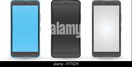 Mock-up Smartphones Set Vektor-realistischen Stil. Vektor-Illustration realistisch. Können für Druck- und Web-Element verwenden. App-Element. Stock Vektor