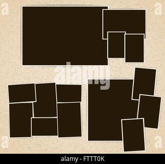 Bilderrahmen in Retro-Album Komposition festlegen. Vektor-Design-Vorlage Stock Vektor