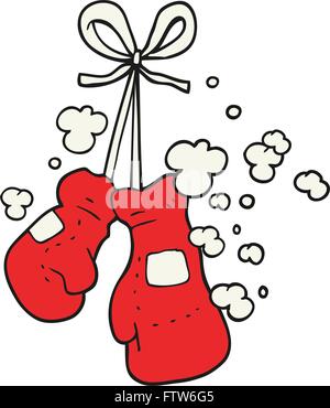 Freihändig gezeichnete Cartoon-Boxhandschuhe Stock Vektor