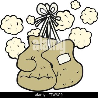 Freihändig gezeichnete Cartoon alte Boxhandschuhe Stock Vektor