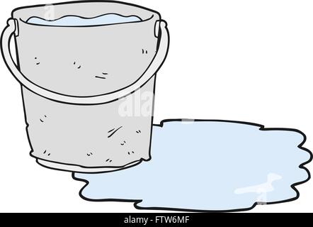 Freihändig gezeichnete Cartoon-Eimer mit Wasser Stock Vektor