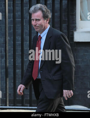 London, Großbritannien, 29. September 2015: Oliver Letwin MP, Kanzler der Duchy of Lancaster in der Downing Street in London zu sehen Stockfoto