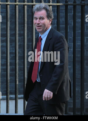 London, Großbritannien, 29. September 2015: Oliver Letwin MP, Kanzler der Duchy of Lancaster in der Downing Street in London zu sehen Stockfoto