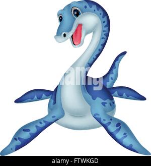 Cute plesiosaurus Cartoon Stock Vektor