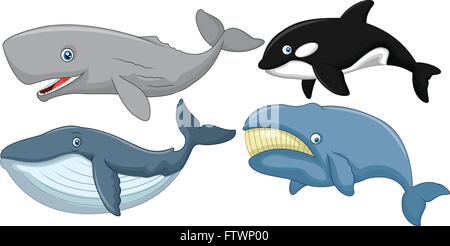 Cartoon whale Kollektion Stock Vektor