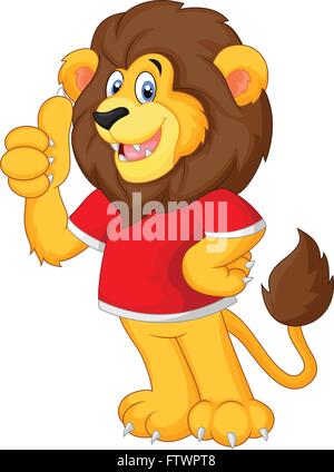 Cute cartoon Lion geben Daumen hoch Stock Vektor