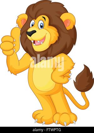 Cute cartoon Lion geben Daumen hoch Stock Vektor