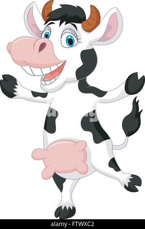 Glücklich Cartoon Kuh Stock Vektor