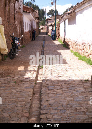 Chinchero Stadt zeigt Wasser-System von den Inkas erbaut.   Peru Stockfoto