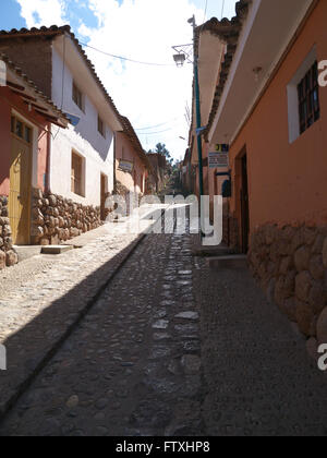 Chinchero Stadt zeigt Wasser-System von den Inkas erbaut.   Peru Stockfoto