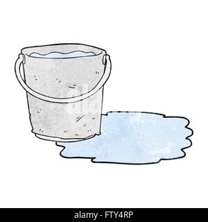 Freihand strukturierte Cartoon Eimer mit Wasser Stock Vektor