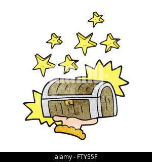 Freihand strukturierte Cartoon Schatztruhe Stock Vektor