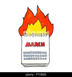Freihand strukturierte Cartoon März Kalender Stock-Vektorgrafik - Alamy