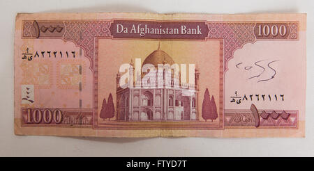 Afghanische Banknote Stockfoto