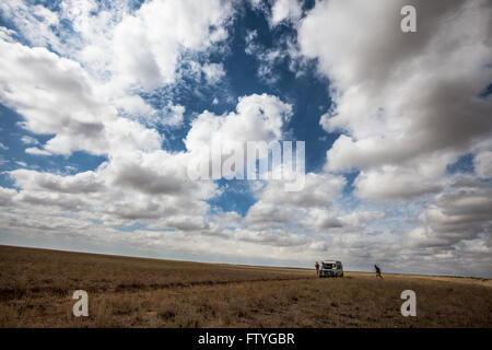 Kirgisistan, Kirgistan, Asien, 4WD Reisen in der Steppe. Stockfoto