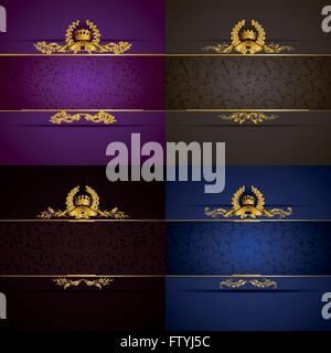 Elegante Goldrahmen banner Stock Vektor
