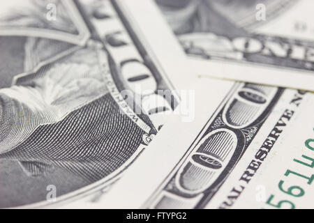 100 US-Dollar-Banknote konzeptioneller Hintergrund Stockfoto