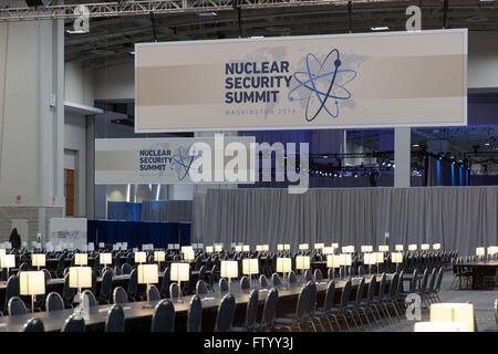 (160330)--WASHINGTON D.C., März 30 (Xinhua)--Foto am 30. März 2016 zeigt das International Media Center im Walter E. Washington Convention Center in Washington, DC, USA, 30. März 2016. Nuclear Security Summit 2016 wird hier vom 31. März bis April 1 stattfinden. (Xinhua/Li Muzi) Stockfoto