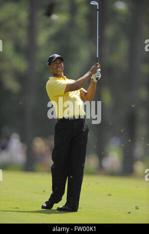 Ponte Vedra Beach, Florida, Vereinigte Staaten von Amerika. 8. Mai 2009. Tiger Woods schlägt seinen zweiten Schlag am 10. Loch in der zweiten Runde der Spieler am TPC Sawgrass auf 8. Mai 2009 in Ponte Vedra Beach, Florida.ZUMA Presse/Scott A. Miller © Scott A. Miller/ZUMA Draht/Alamy Live News Stockfoto