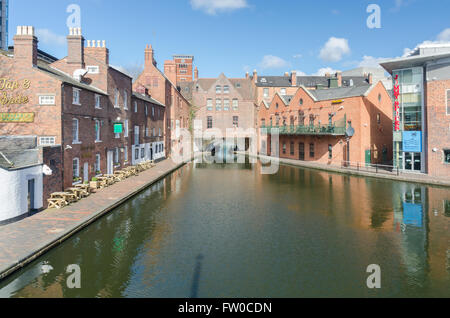 Gas Street Basin im Stadtzentrum von Birmingham Stockfoto