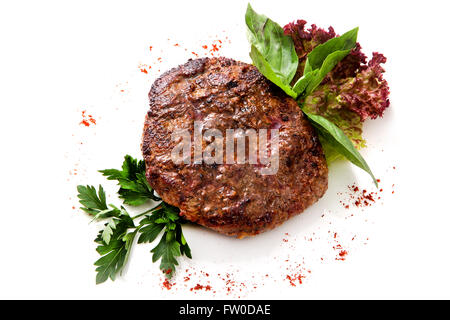 Kalbssteak mit Gemüse und Kräutern Stockfoto