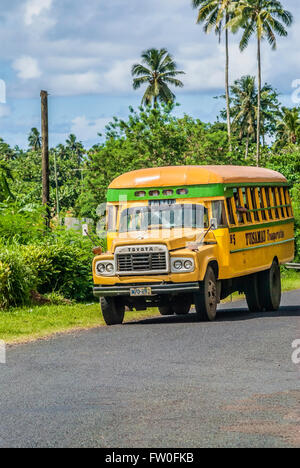 Traditioneller samoanischer Gemeindebus, Insel Upolu, Westsamoa Stockfoto