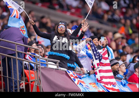 Ausgelassene Fans bei einer Sportveranstaltung im BC Place Stadium Vancouver Stockfoto