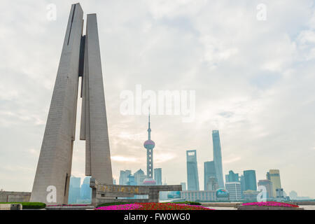 Das Volk Helden Denkmal Gebäude in Shanghai Stockfoto